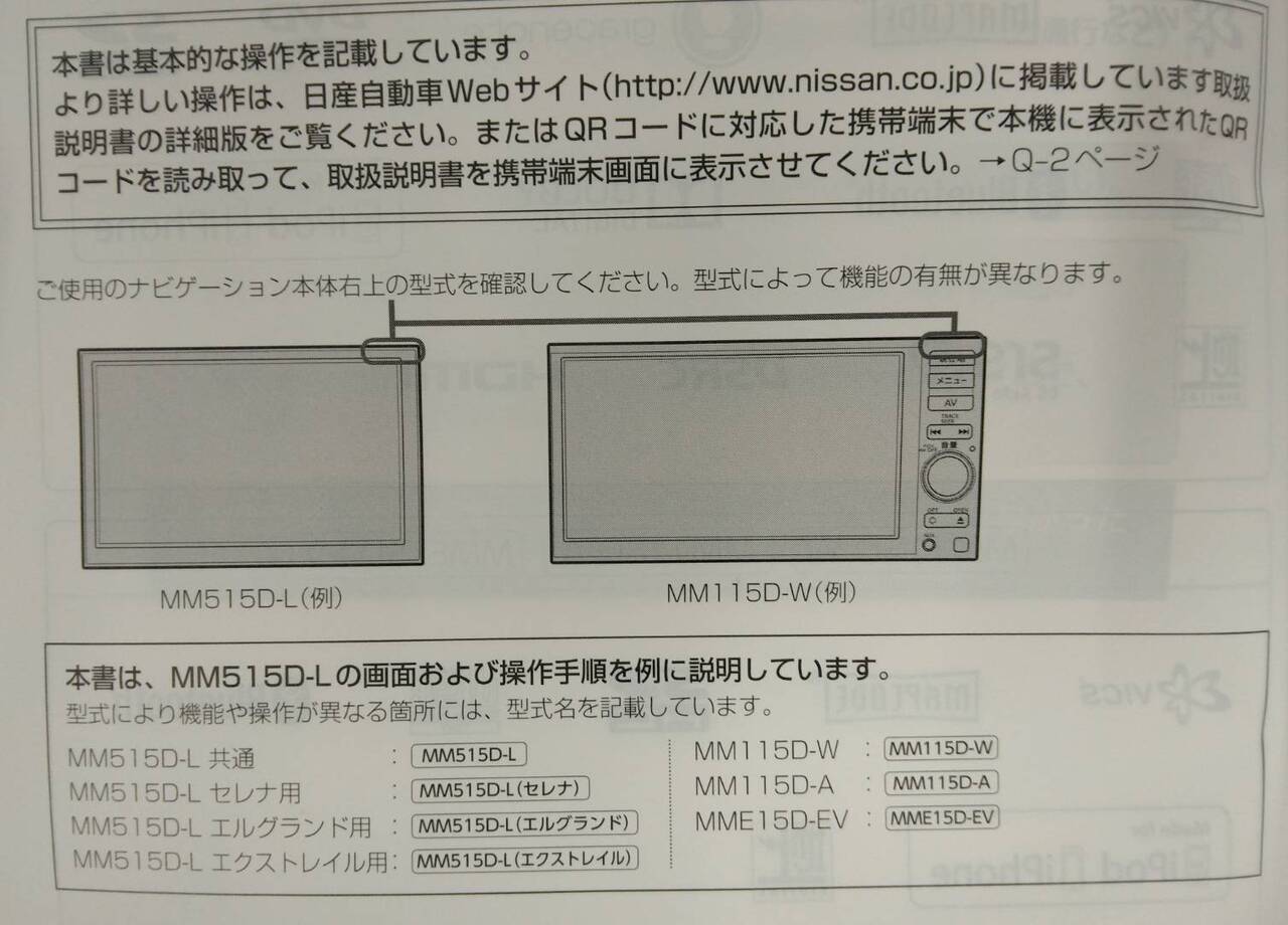 取扱説明書 　NISSANオリジナルナビゲーション (中古)