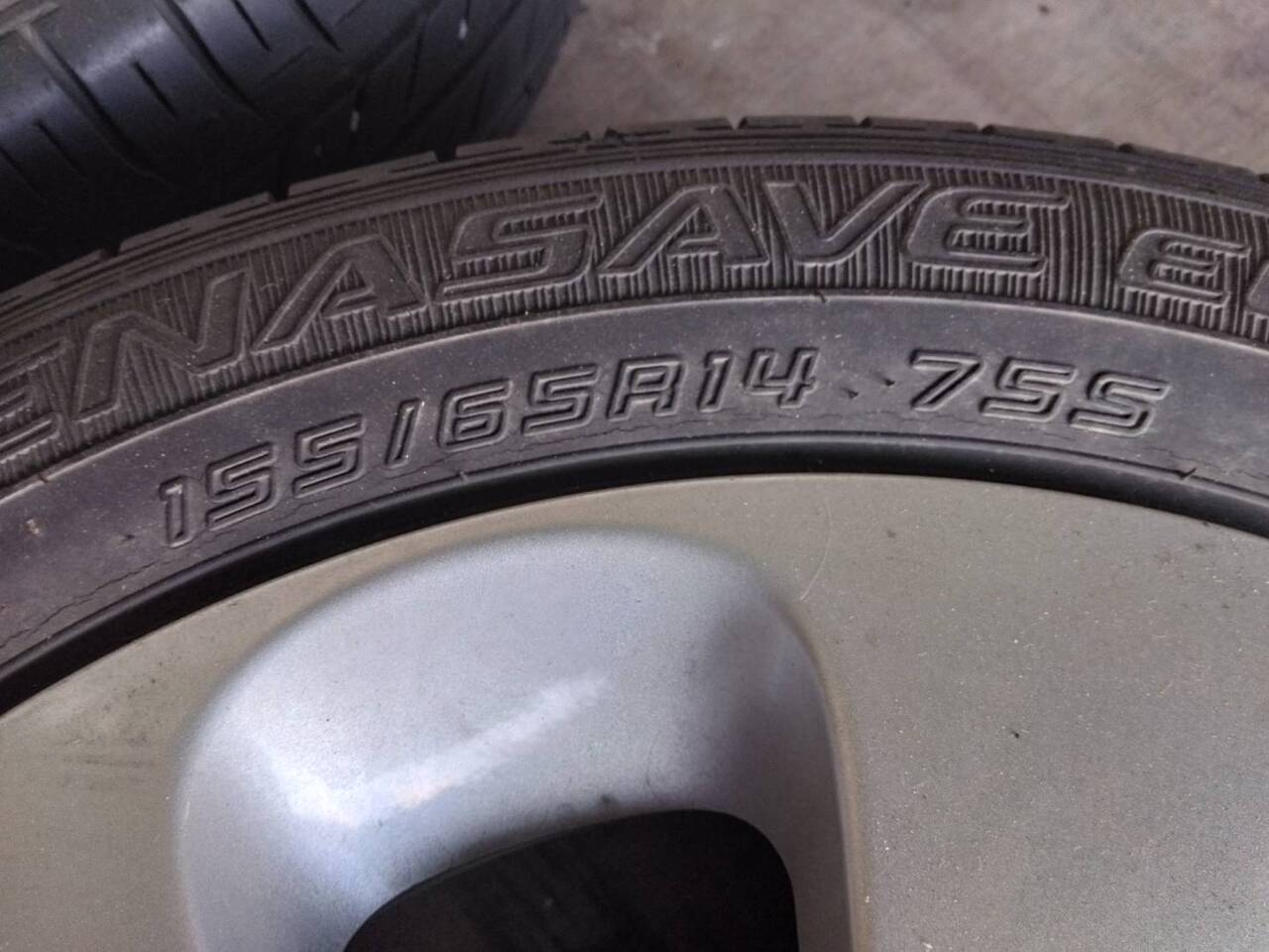 タイヤ　ホイール付き　4本　【ダンロップ】【155/65R14 】（中古）