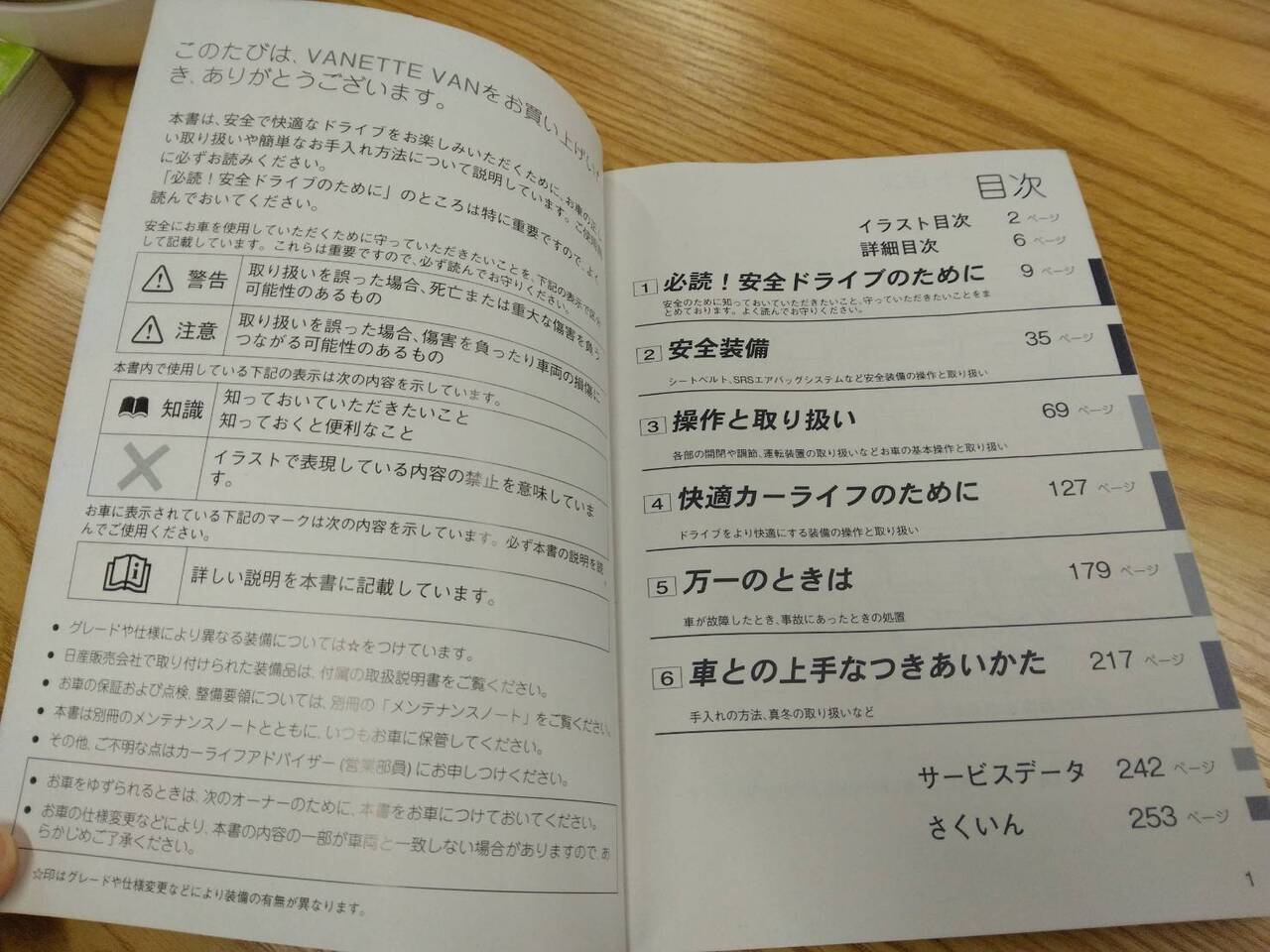 マニュアル　取扱説明書 　ニッサン　バネット (中古)