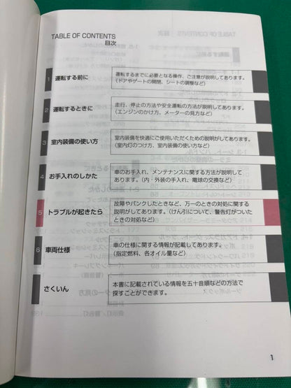 マニュアル　取扱説明書 　トヨタ ダイナ・トヨエース (中古)