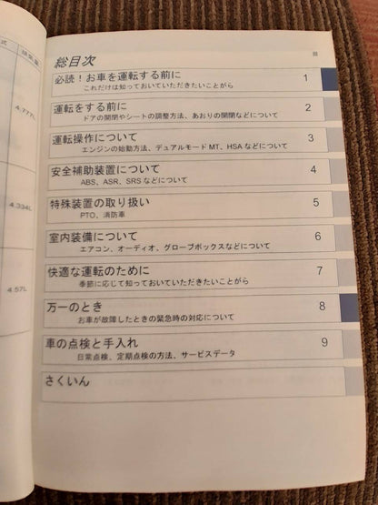 取扱説明書　いすゞ　エルフ (中古)