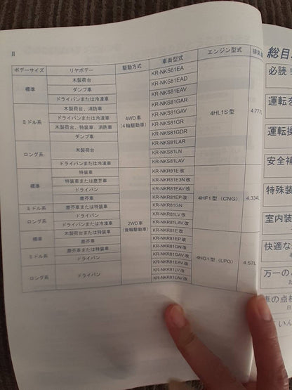 取扱説明書　いすゞ　エルフ (中古)