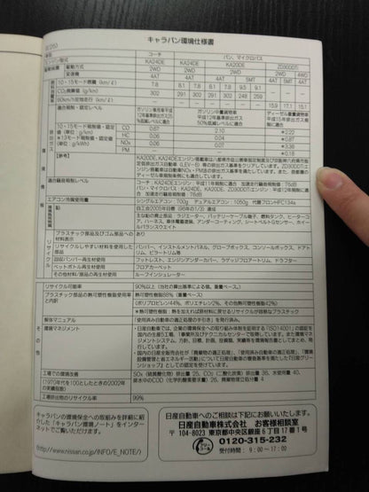 取扱説明書　NISSAN　キャラバン (中古)