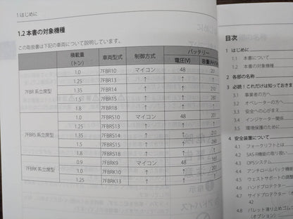 取扱説明書　トヨタ　フォークリフト　発行日：2016年8月（中古）