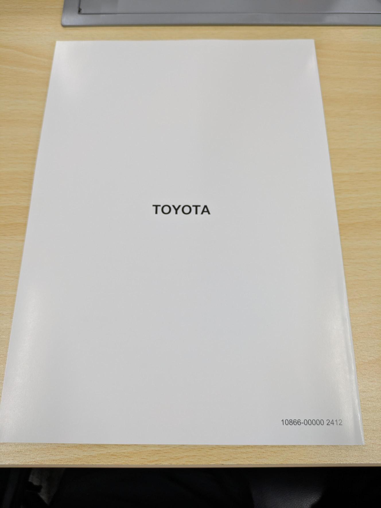 取扱説明書　トヨタ　L&F　GENEOフォークリフト　発行日：2000年9月　（中古）