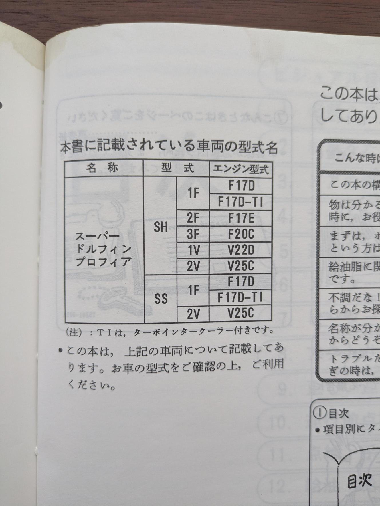 取扱説明書　日野　スーパードルフィンプロフィア SS2VJBA　発行日：1992年11月（中古）