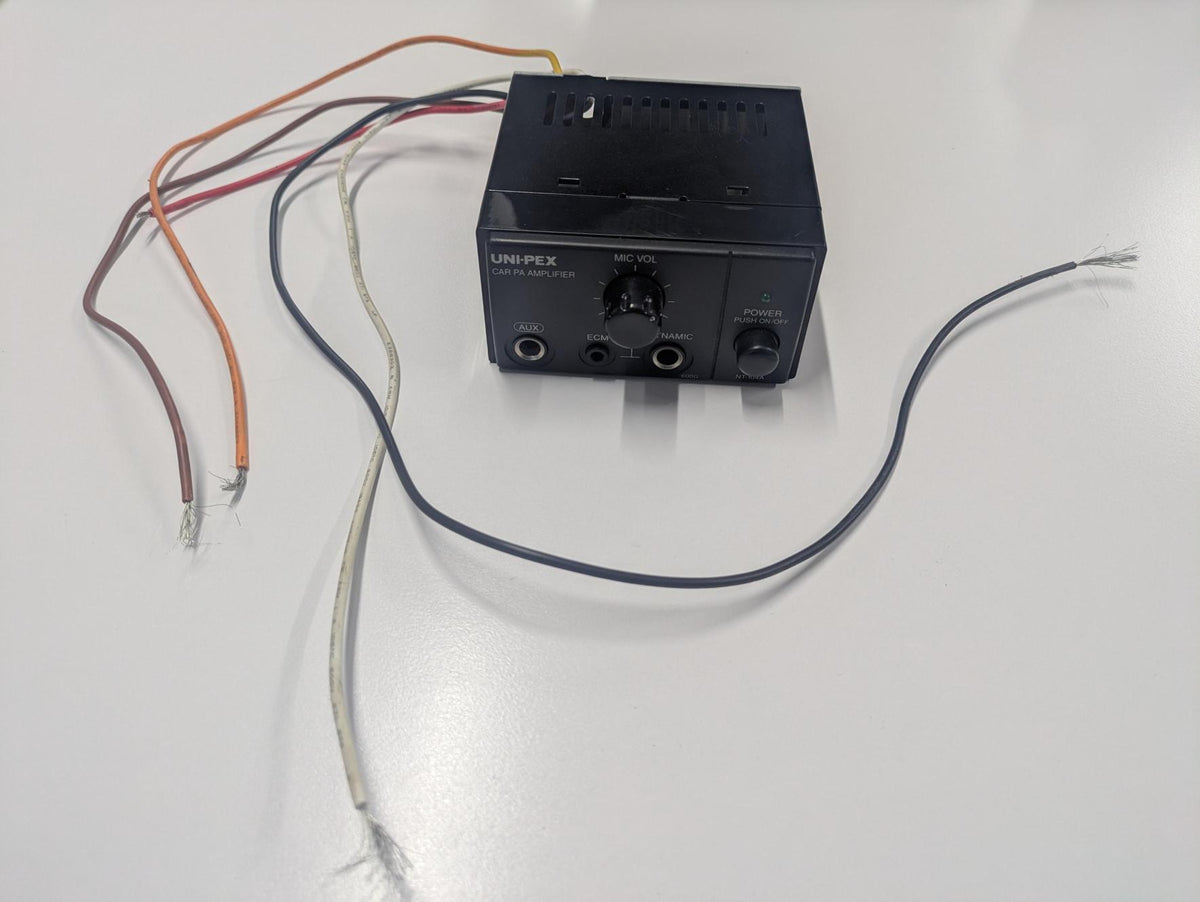 アンプ 拡声器 ユニペックス【UNI-PEX】　車載用マイク付き NT-102A DC24V【通電確認済み】　10W（中古）