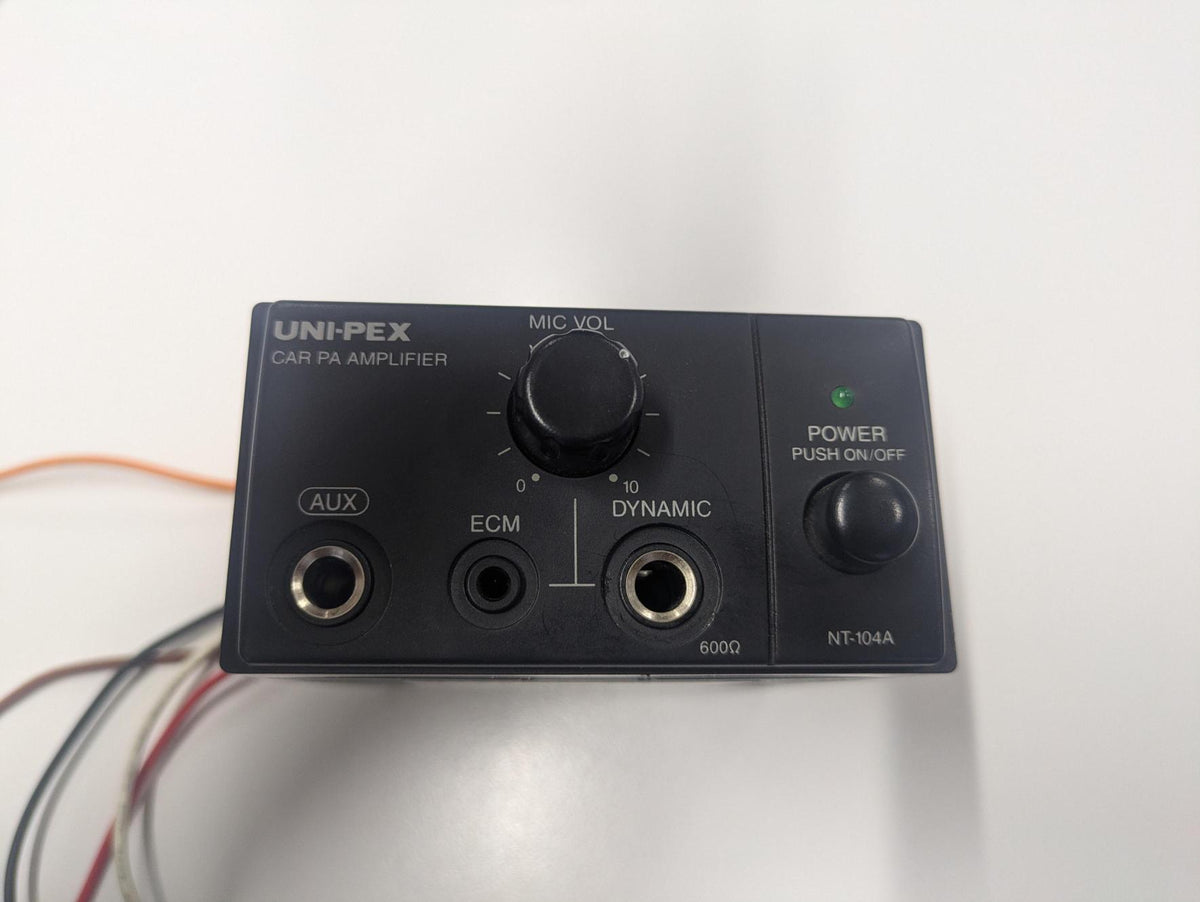 アンプ 拡声器 ユニペックス【UNI-PEX】　車載用マイク付き NT-102A DC24V【通電確認済み】　10W（中古）