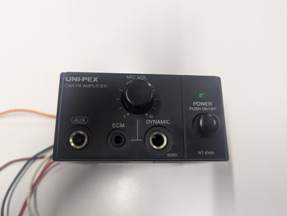 アンプ 拡声器 ユニペックス【UNI-PEX】　車載用マイク付き NT-102A DC24V【通電確認済み】　10W（中古）