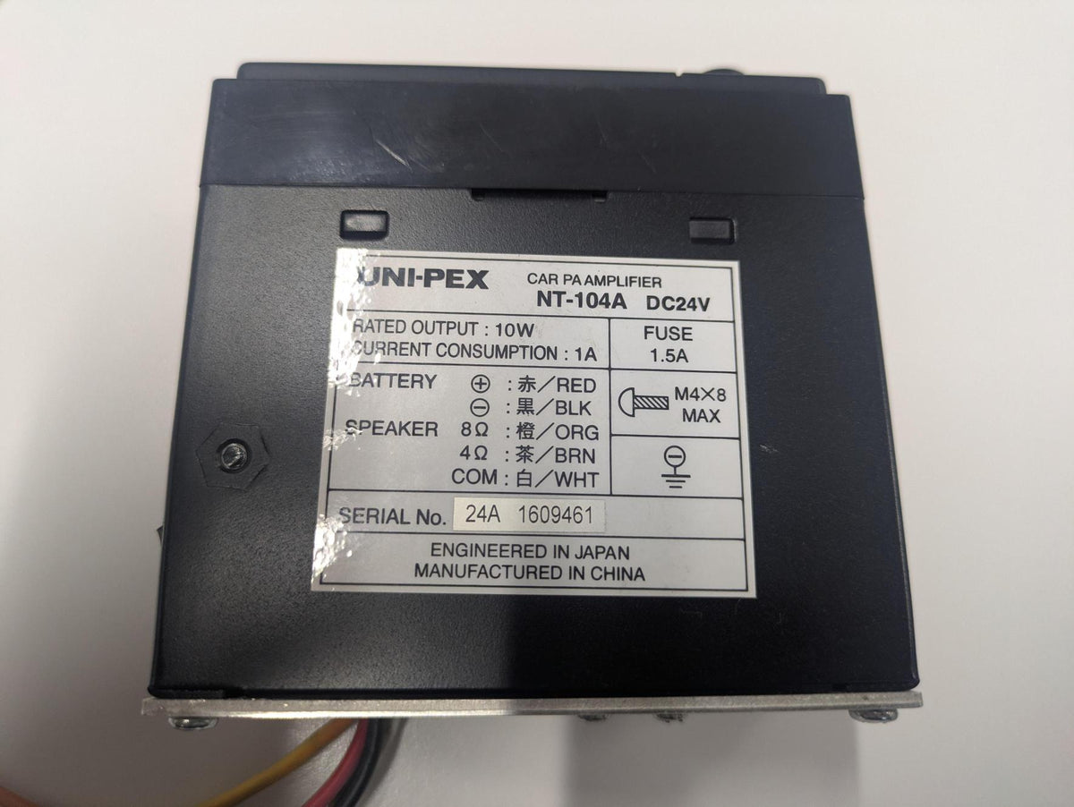 アンプ 拡声器 ユニペックス【UNI-PEX】　車載用マイク付き NT-102A DC24V【通電確認済み】　10W（中古）