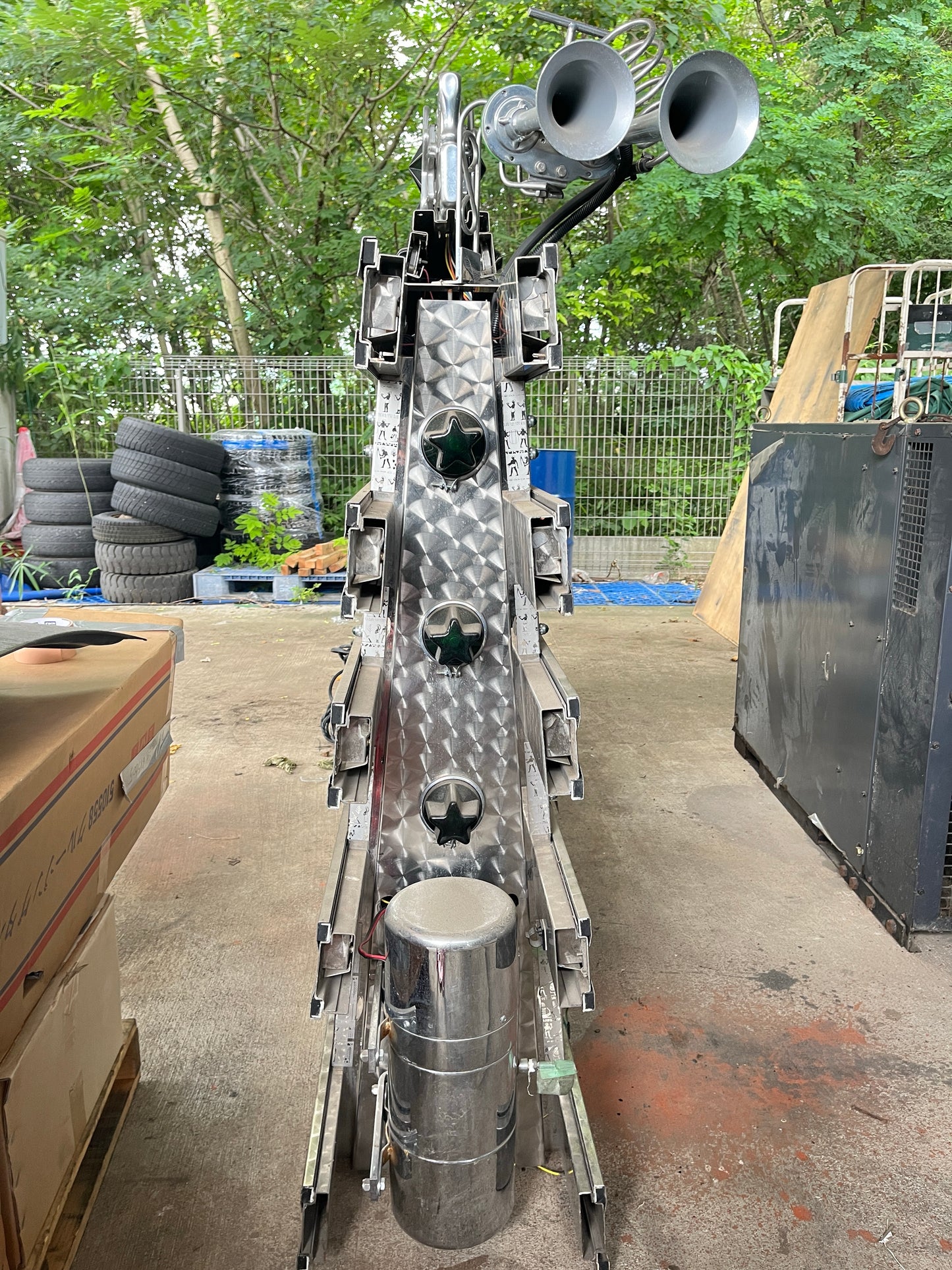 デコトラ用 ステンレス装飾リアパネル 星型 ハート マーカー （中古）