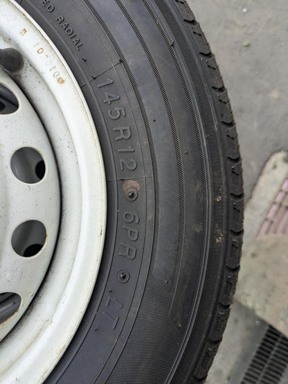 タイヤ　ノーマルタイヤ　4本　ヨコハマ　JOB RY52　145R12/6PR LT（中古）