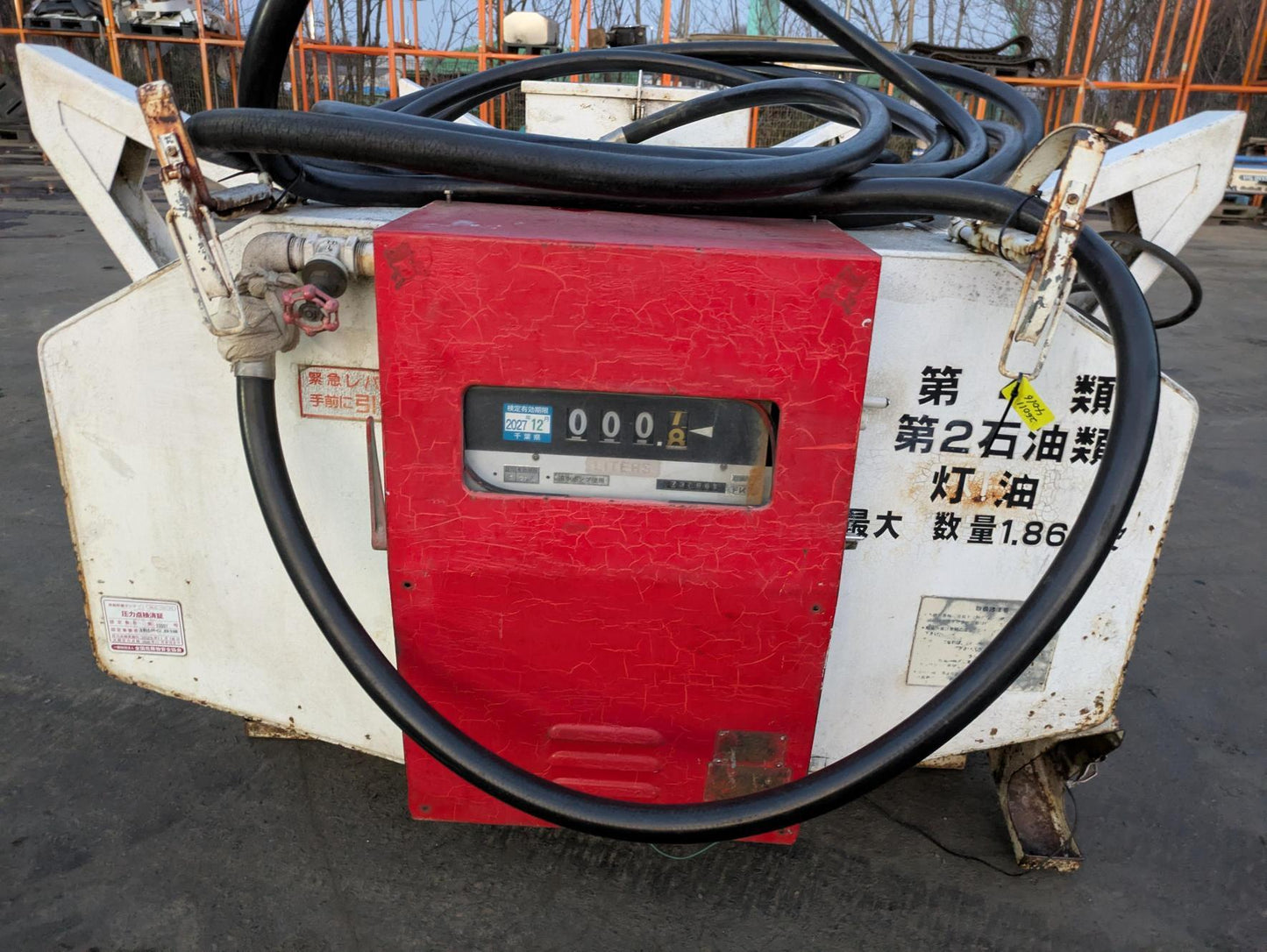 タンク　タンクローリー　福知工業　灯油タンク 1.86kL メーター＋ホース付 【動作確認済】（中古）