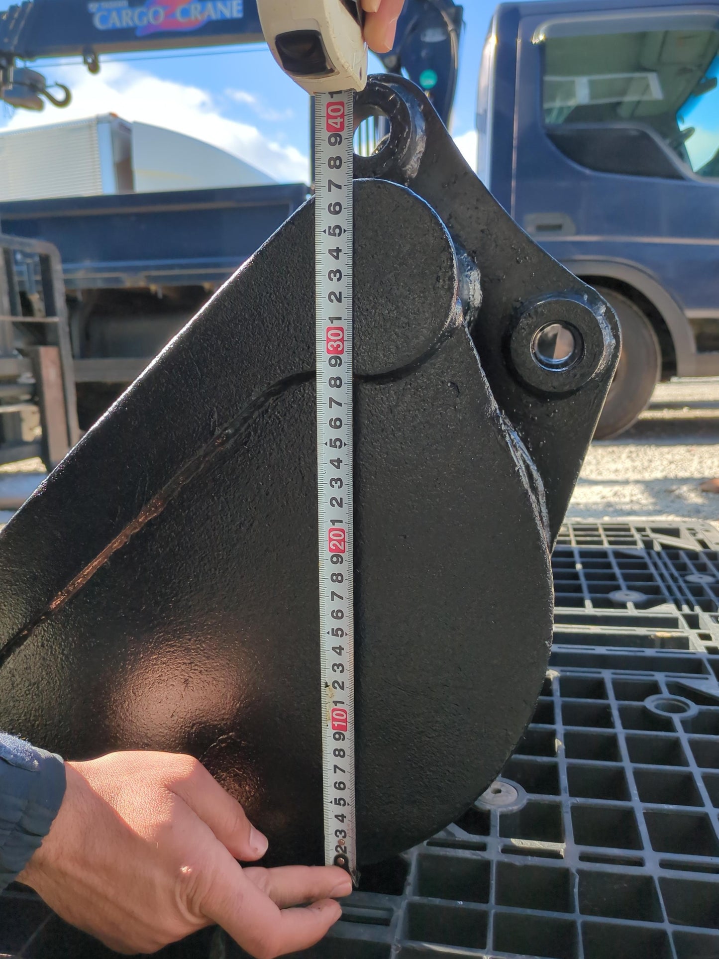 バケット　ユンボPC01-1で使用　アーム幅：120mm　ピン径：30m　幅：46cm（中古）