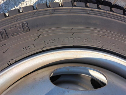 弥富纏め売り タイヤ　 6本   ホイール付きタイヤ　205/70R17.5    キャンター から取り外し　DUNLOP  (中古)